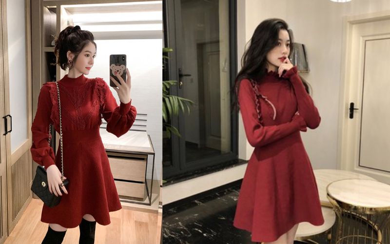 Các kiểu váy xòe mùa đông