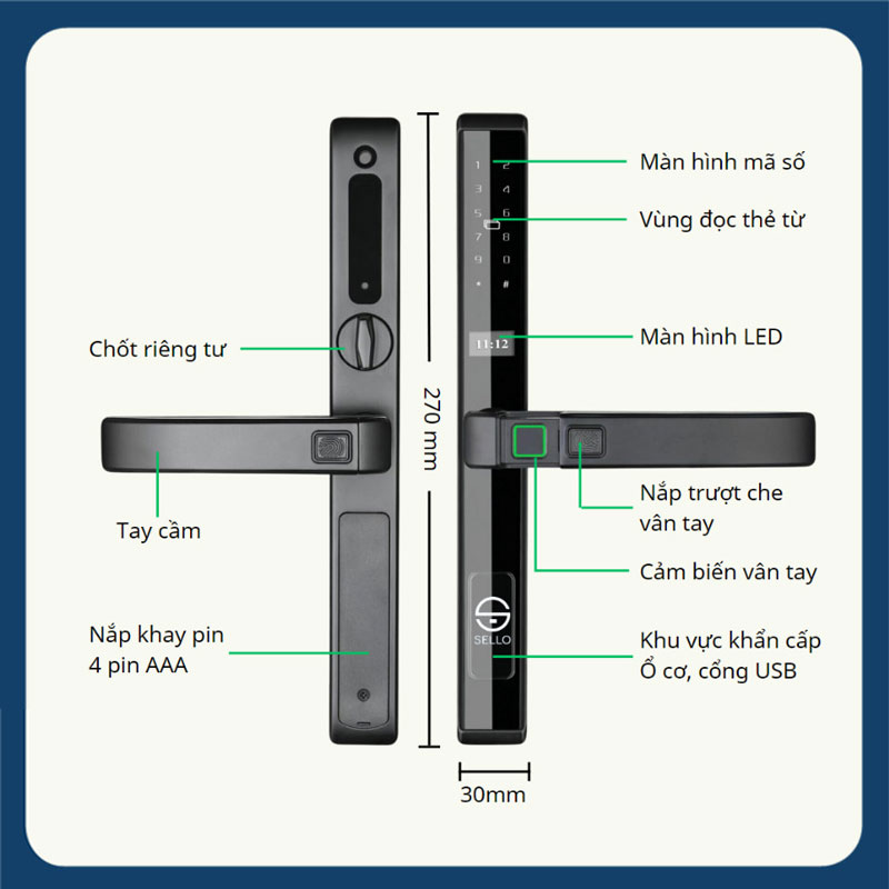 Khóa cửa vân SELLO K68 cho các loại cửa nhôm kính