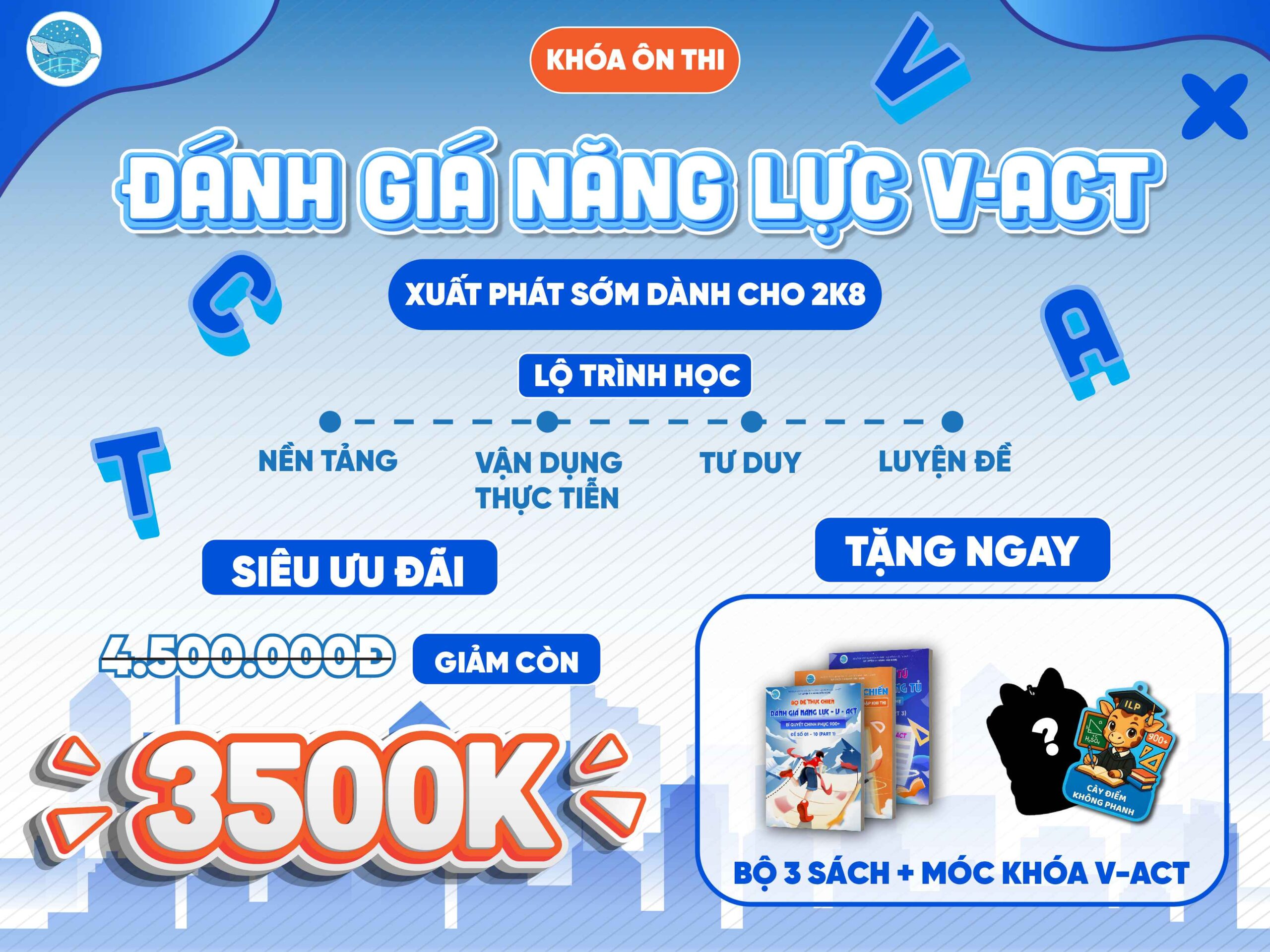 Chi tiết khóa ôn thi đánh giá năng lực ĐHQG TP HCM V-ACT