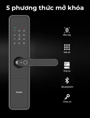 Khóa cửa vân tay Kaadas S500-C có 5 phương thức mở khóa