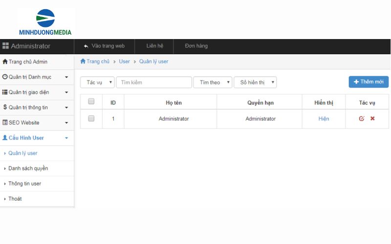 Quản lý người dùng (User)