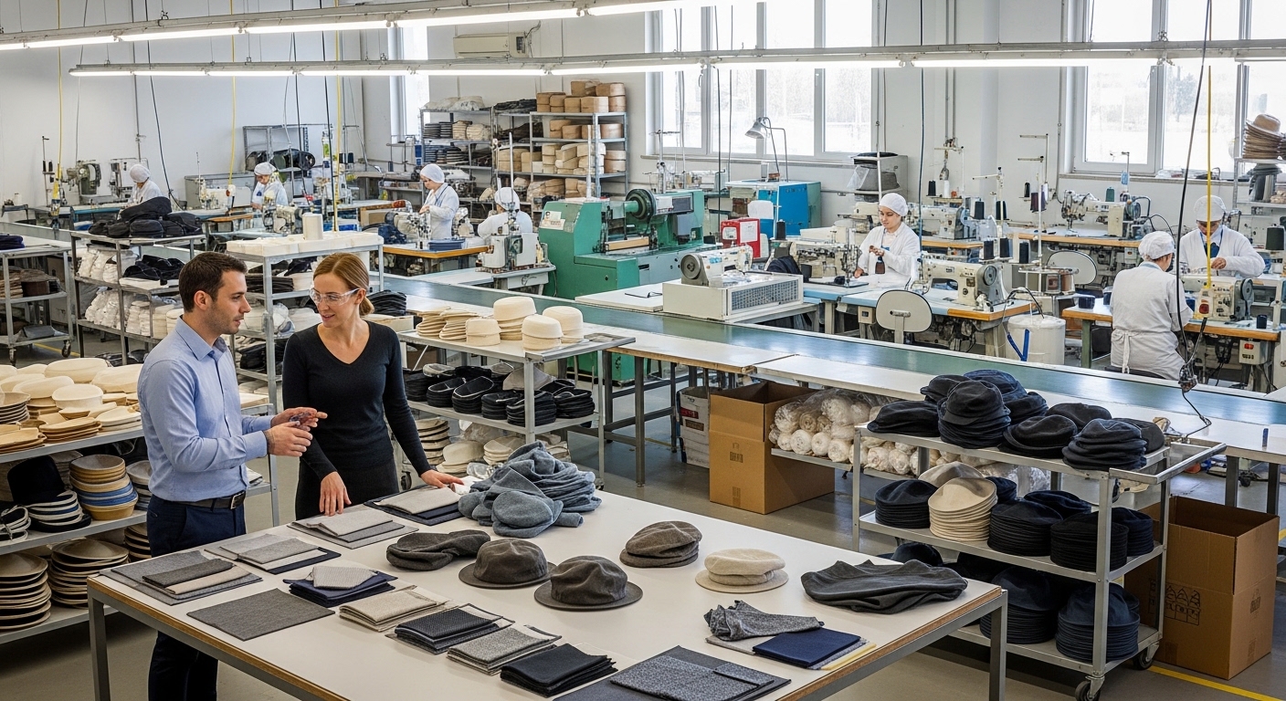 Quy trình đặt hàng tại xưởng nón giá sỉ