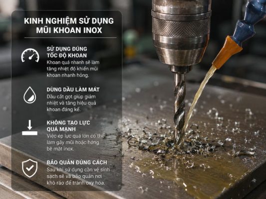 Kinh nghiệm sử dụng mũi khoan inox bền và hiệu quả