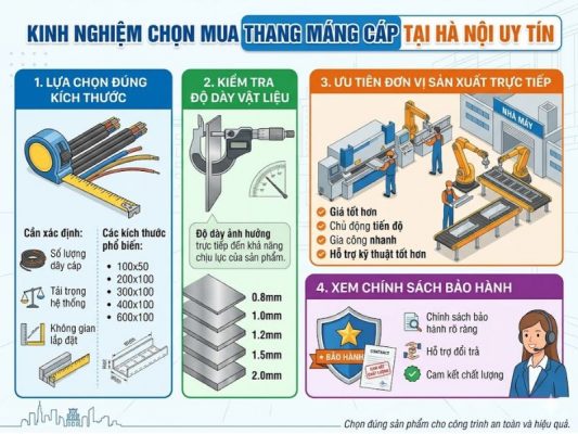 Kinh nghiệm chọn mua thang máng cáp Hà Nội uy tín