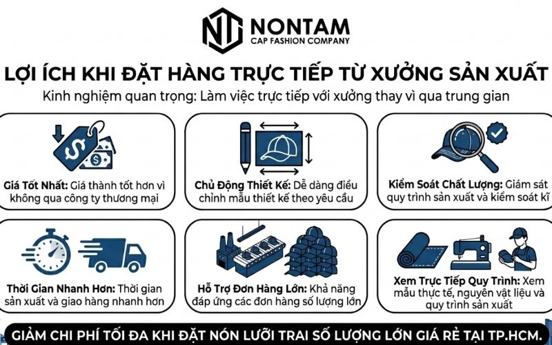 Ưu tiên xưởng sản xuất nón kết thay vì trung gian