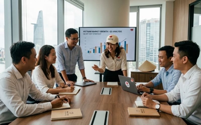 Đội ngũ tư vấn nhiệt tình khi mua nón xuất khâu