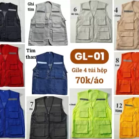 Áo gile bảo hộ phối lưới 4 túi – Giải pháp bảo hộ tiện lợi